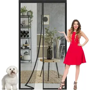 Mesh Mosquito Door Curtain, Breathable Magnetic Closure Door Curtain, Outdoor Screen Fence, Easy To Clean, Suitable for front, bedroom, bathroom,double door, small apartments or older houses