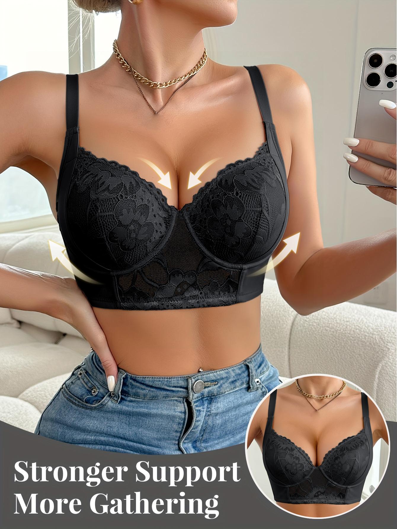 6-Bra Set Adjustable Anti-Sagging Push-Up Bra with Underwire - Full Coverage Lift & High Traction Steel Wire Comfort Set for Women | Elegant Lace Trim Non-Detachable Cups for daily wear & special Occasions