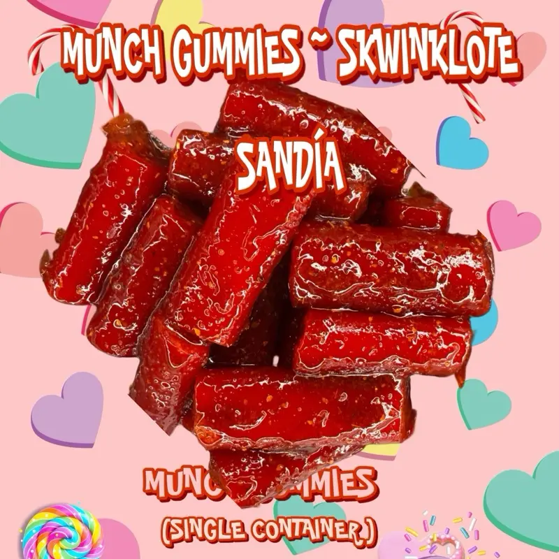 munch gummies ~ Swinklote Sandía - ( ONE CONTAINER ) munch gummies ~ Swinklote Sandía - ( ONE CONTAINER )