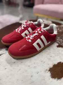 Men's Casual Laced Trackstar Sneakers, Red/White, Laces