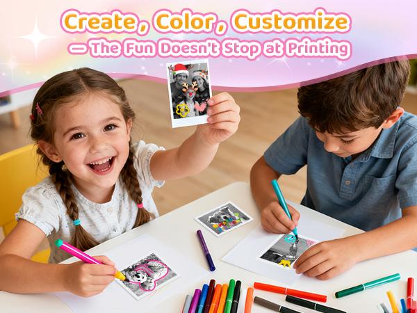 [JADENS] Instant Print Camera for Kids, Birthday Gifts for Girls Boys, HD Digital Video Cameras for Toddler,Included 32GB SD Card-Purple