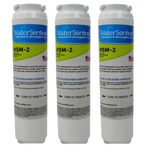 WaterSentinel WSM-2 Refrigerator Water Filter Replacement for Drinking Water Filtration, Fits Maytag, Whirlpool Refrigerator Water Filter 4 (3-Pack), Carbon Block