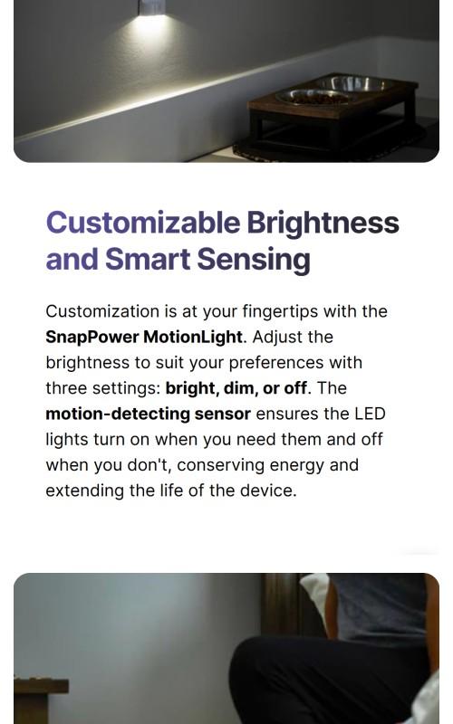 SnapPower MotionLight Illuminated Outlet Cover Plate with Motion-Sensor LED Night Light for Wall Home Lighting - Available in Duplex, Decor & GFCI styles. (Outlet not included)