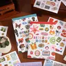 Unisex Pre-Cut Paper Scrapbooking Adhesive Stickers Book - 50 Sheets (14.8 x 21 cm/5.83 x 8.27 in), 1300+ Assorted Aesthetic Art Stickers, Quirky Icons, DIY Planner Accessories, Adult Craft Supplies