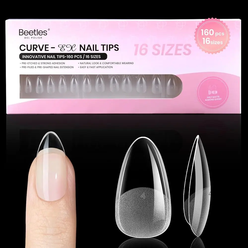 Short Almond【Only Tips】Curve-EX 16 Sizes 160 Pcs