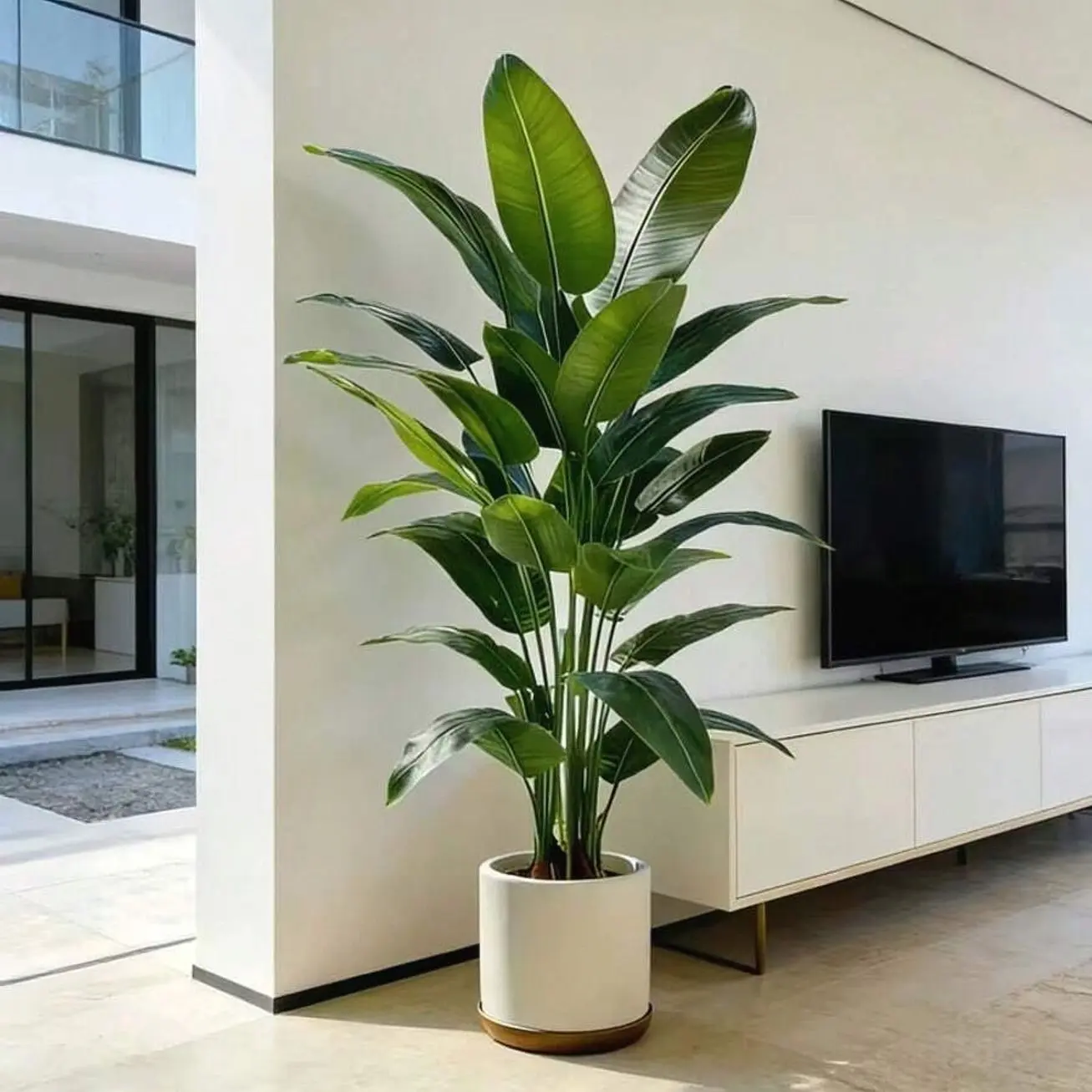 Large Realistic Tree Decor, Tropical Artificial Plant For Indoor And Outdoor Spaces.(without pot)