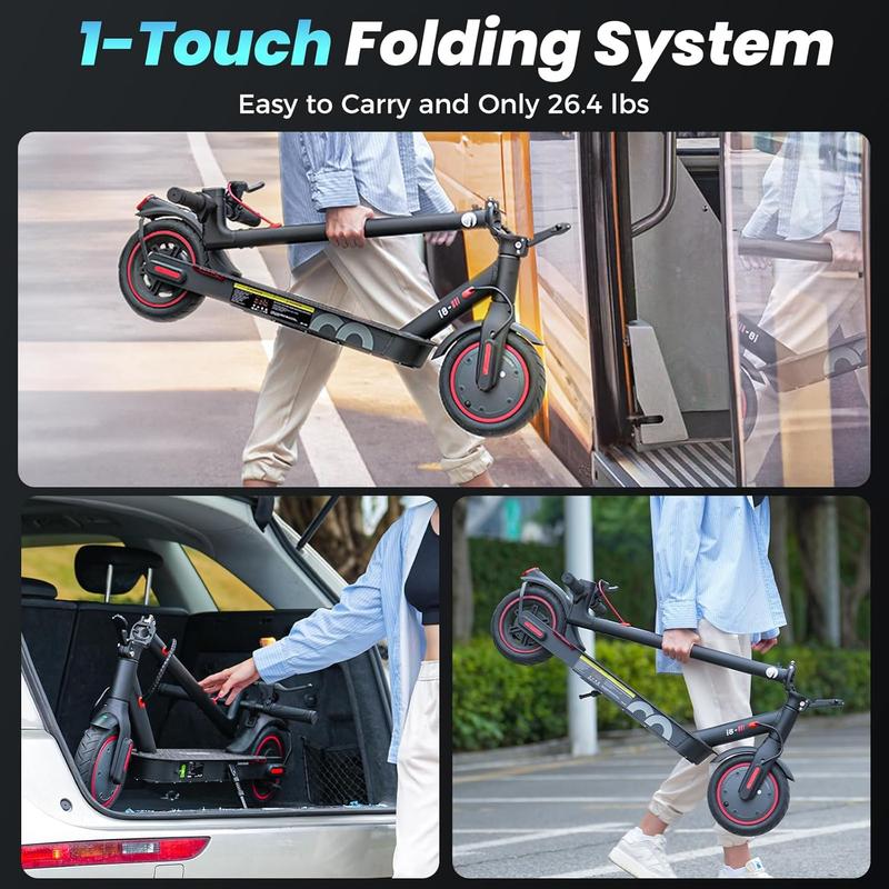 【Valentine's Day】Powerful 1000W Electric Scooter, 28MPH Max Speed, 37 Miles Long Range,10''/8.5'' Tires, Dual Suspensions, Dual Braking, Folding Electric Scooter Adults with APP Control