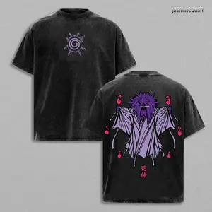 Limited Edition Death Reaper Seal Uzumaki Naruto Anime Double Printed Oversize Lightweight Acid Washed Tee, Gift For anime merch