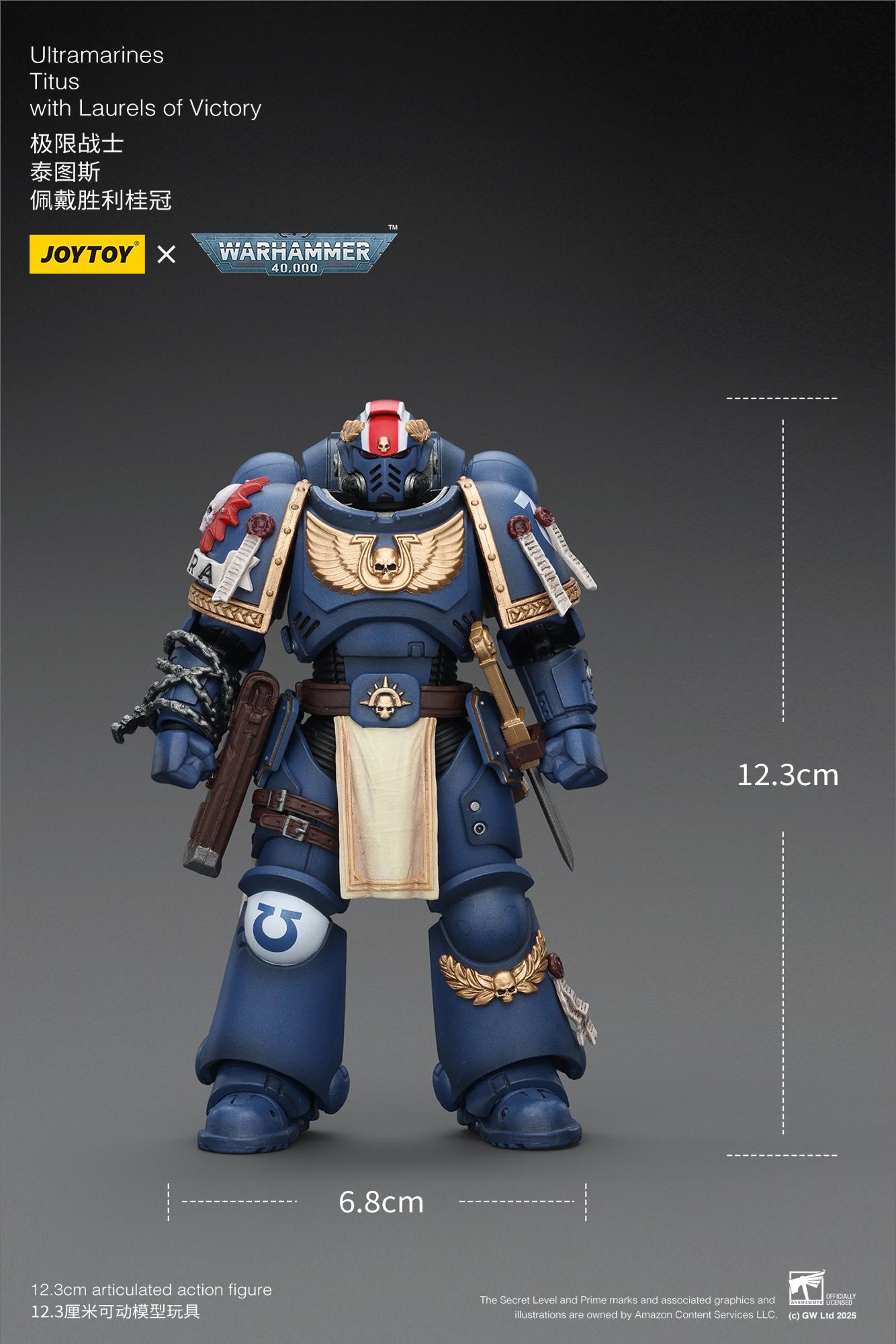 JOYTOY 1/18 Ultramarines Titus with Laurels of Victory Detailed Collectible Action Figure, JT02779, Collectible Figure,summervibes