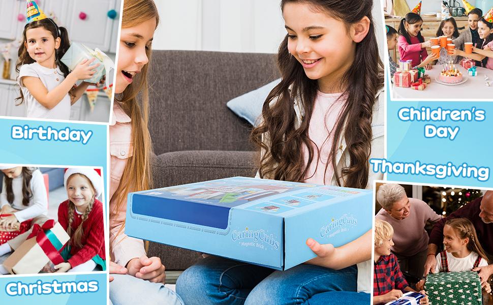 Magnetic Tiles for Kids, Magnet Building Set, Magnet Toys for 3+ Year Old Boys and Girls, Colored Magnetic Tiles Building Blocks (105 PCS),Children's Day gifts, birthday gifts, gifts for kids,  Easter Gifts