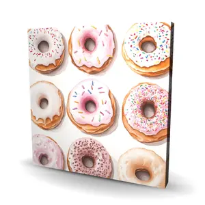 Pictorem C1RC2424PR54IM 24x24 in. Minimalist Donuts Beige Canvas Wall Art Print - Artistic Home Decor Accent Piece for Room, Ideal Gift