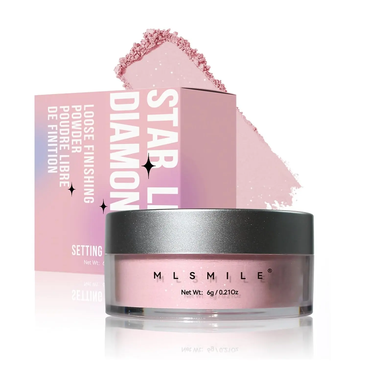 Oil Control Loose Powder Makeup Pink Translucent Setting Powder Shimmer Long Lasting Lightweight Powder Translucent Makeup Powder For Women Face Powder Makeup - 02 Pink Shimmer Cosmetic