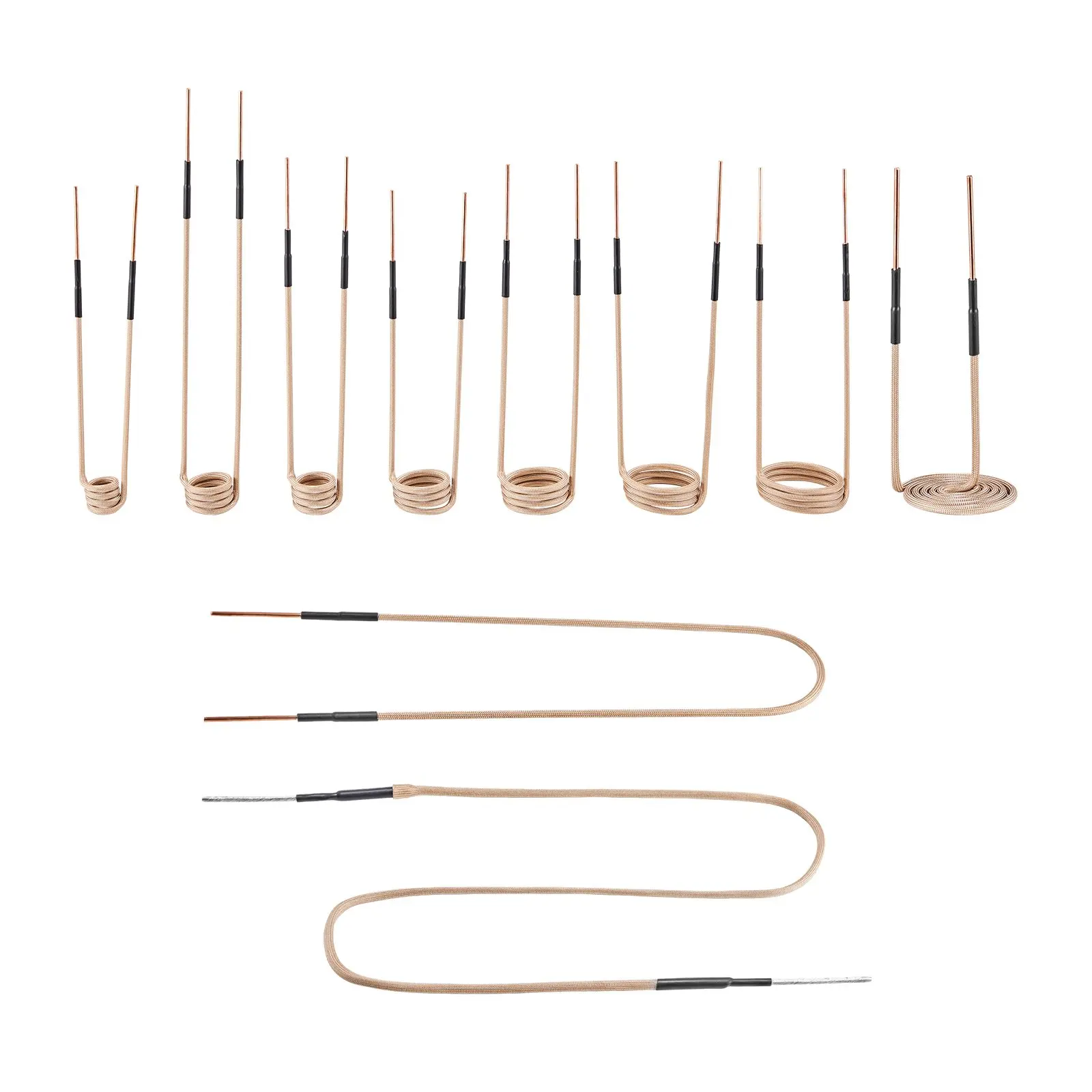 【Summerfinds】VEVOR 10Pcs Magnetic Induction Heater Coil Inductor Heat AccessoriesMini Heater Coil Kit with Flexibility and Long Lifespanfor Removing Rusty Bolts and Nuts8 Coils + 1 U-Shaped + 1 Free Forming