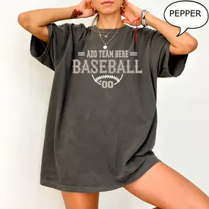 Comfort Colors Custom Baseball T-Shirt, Mascot Baseball Shirt, Personalized Baseball Shirt, Personalized Gift, Gift For Baseball Mom