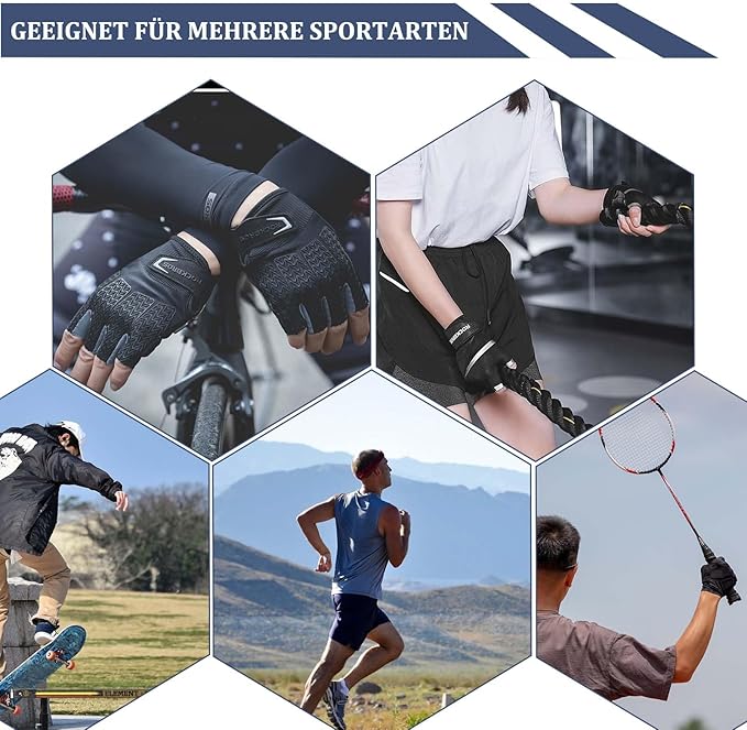 ROCKBROS Road Cycling Gloves for Men Women Commuter Gloves Half Finger Biking Gloves with Gel Padded Shock Absorbing, Breathable Anti Slip Road Bike Gloves for Summer Bicycling Riding