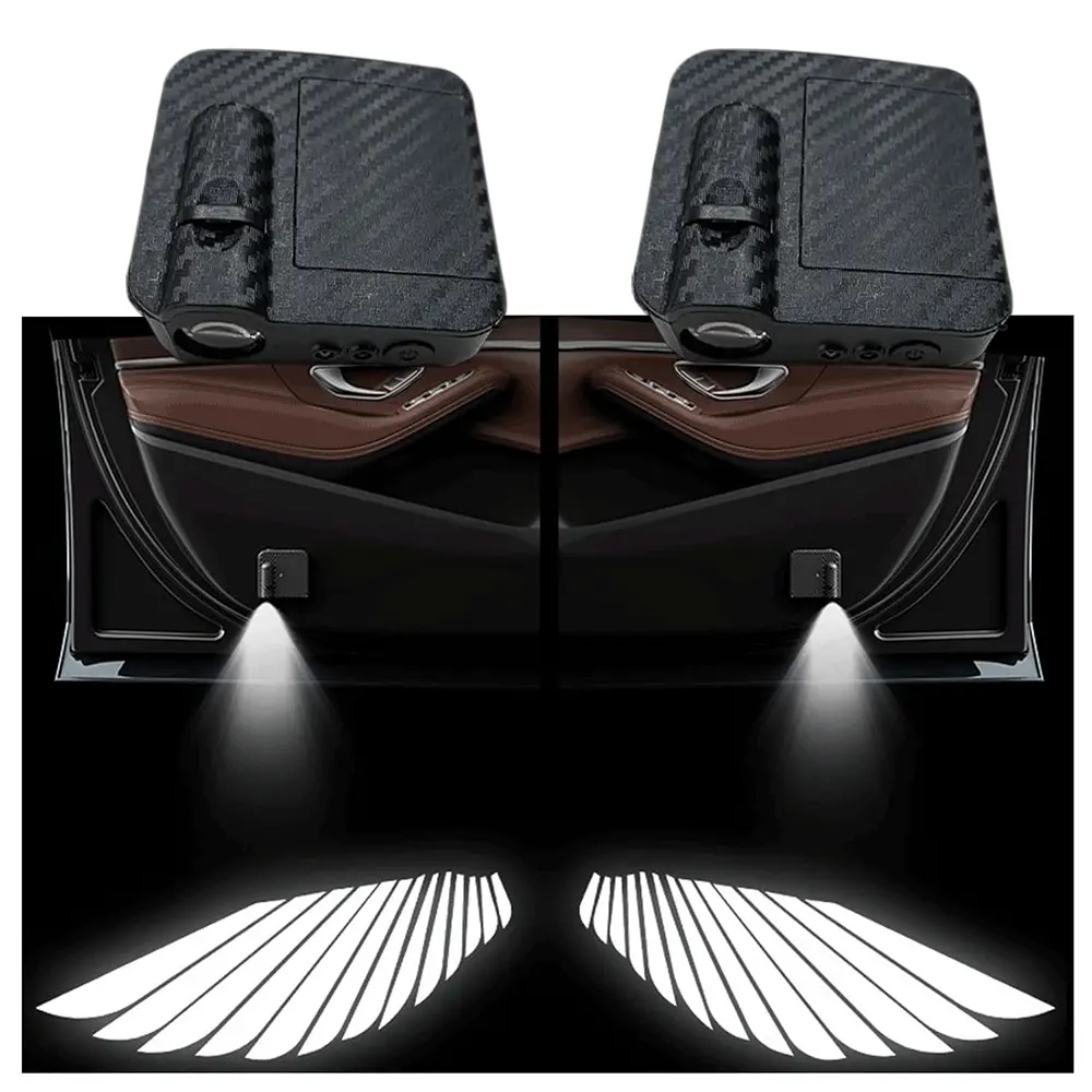 2PCS Car Door Lights - Welcome Lights, Door Courtesy Lights, Infrared Sensor Projection LED Projector Lights with Angel Wings Pattern