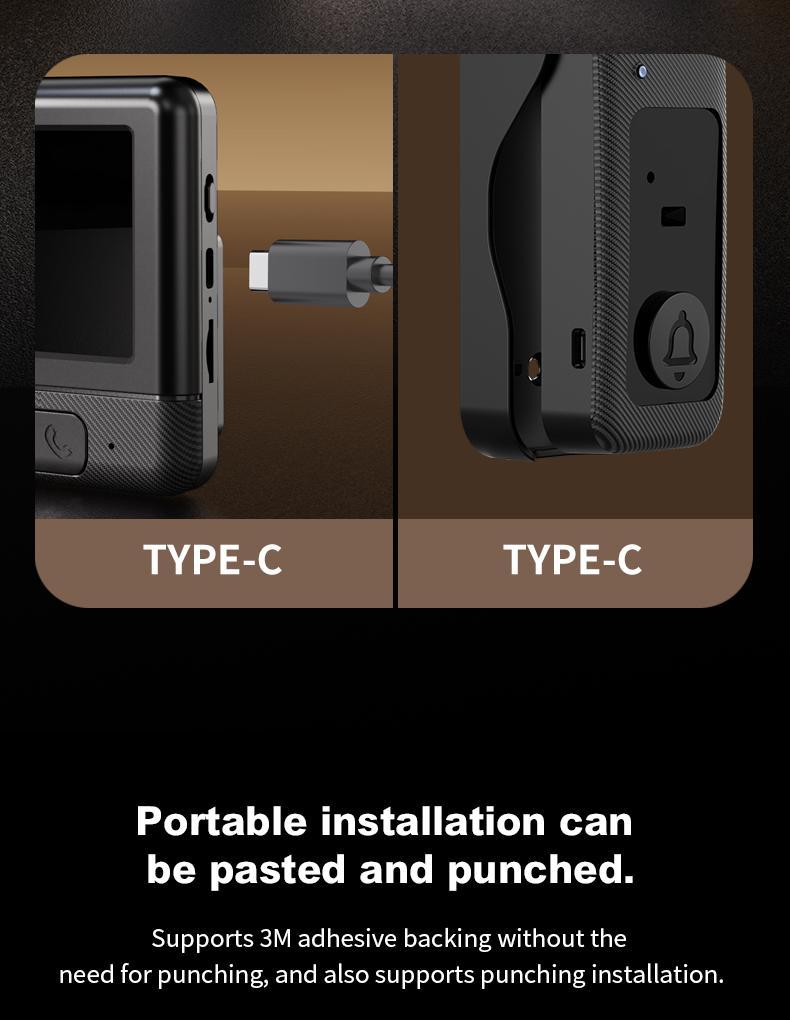 X6 Wireless Doorbell Camera，No WiFi Video Doorbell with Screen , No App, No Monthly Fees,Two-Way Talk, Night Vision，Voice Changing,Rechargeable Smart Visual Doorbell, , Safety Intercom for Privacy, Alarm, Sensor,waterproof,Security Camera Safety Phone