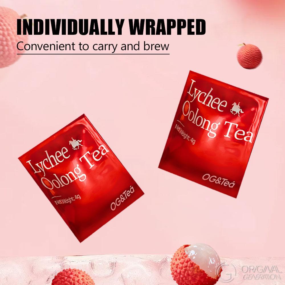 BOGO 2 Cartons Lychee Oolong Tea (1Carton 40g 4g×10pcs)×2 Cold Brew With Real Lychee Inside No Sugar No Artifical Flavor With Lychee Pear And Oolong Tea