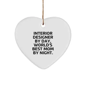 Funny Interior Designer Gifts from Mom for Best Interior Designer Daughter or Son - Heart Ornament, Cute Christmas Decoration, Unique Gifts for Interior Designer Friends