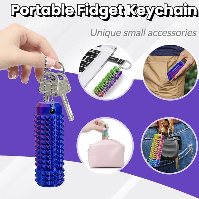 Stim Fidgets Tool for Anxiety Little Ouchies Pain Pocket Fidget Toys for Stress Anxiety Focus, Rotating Keychain