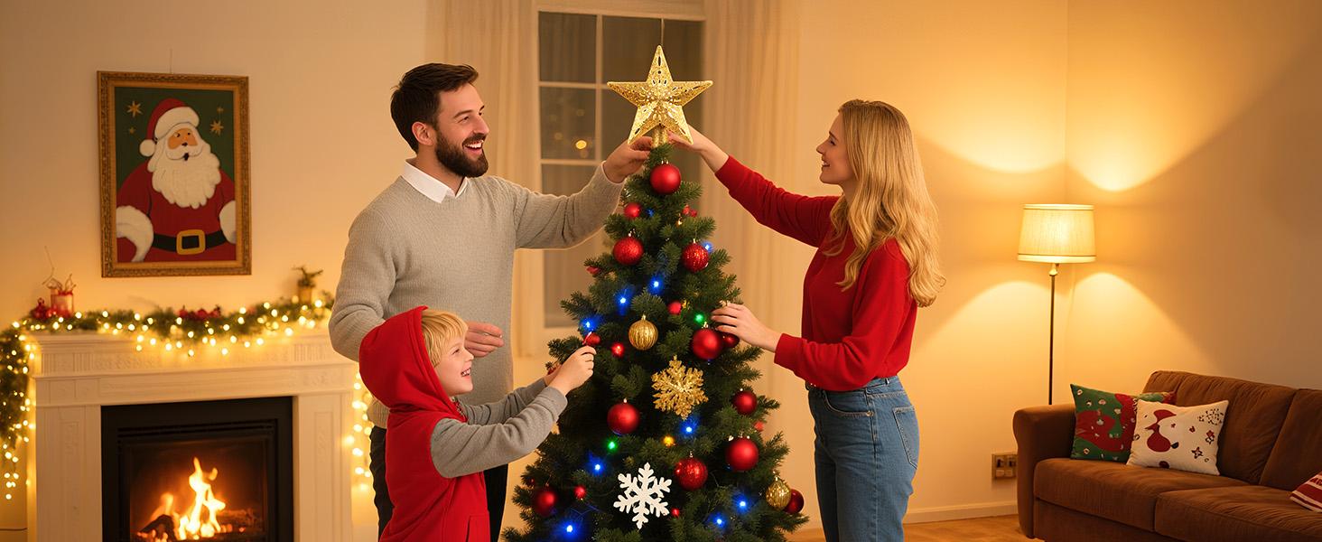 Christmas Tree Topper Angel with Lights, Xmas Tree Toppers Decorations Ornament with White Feather Wings, Plug in Christmas Tree Angel Treetop for Indoor Office Holiday Christmas Tree Topper Angel with Lights, Xmas Tree Toppers Decorations Ornament with White Feather Wings, Plug in Christmas Tree Angel Treetop for Indoor Office Holiday