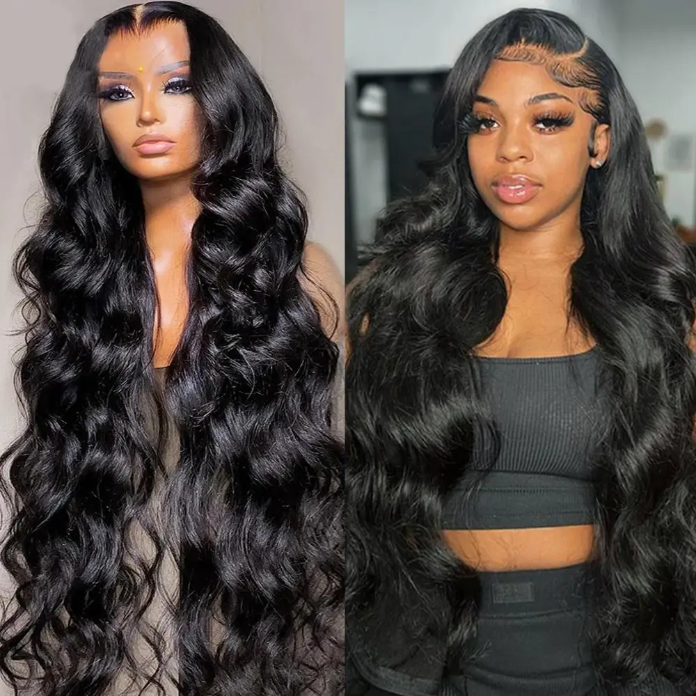 Bling Hair 13x6 Lace Front Wigs Human Hair Pre Plucked Body Wave HD Lace Front Wigs Human Hair 180% Density Frontal Wigs Human Hair backtoschool