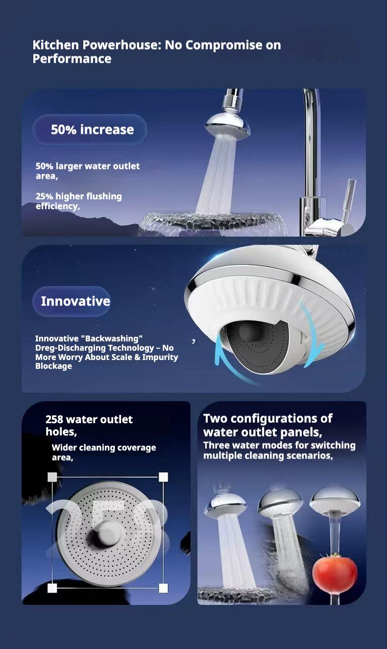 【CleanFlow Studio】Flexible Faucet Extender | 360° Reach & Splash-Proof | High-Pressure Power Rinse | Quick Twist-On Setup | Universal Fit for Sinks