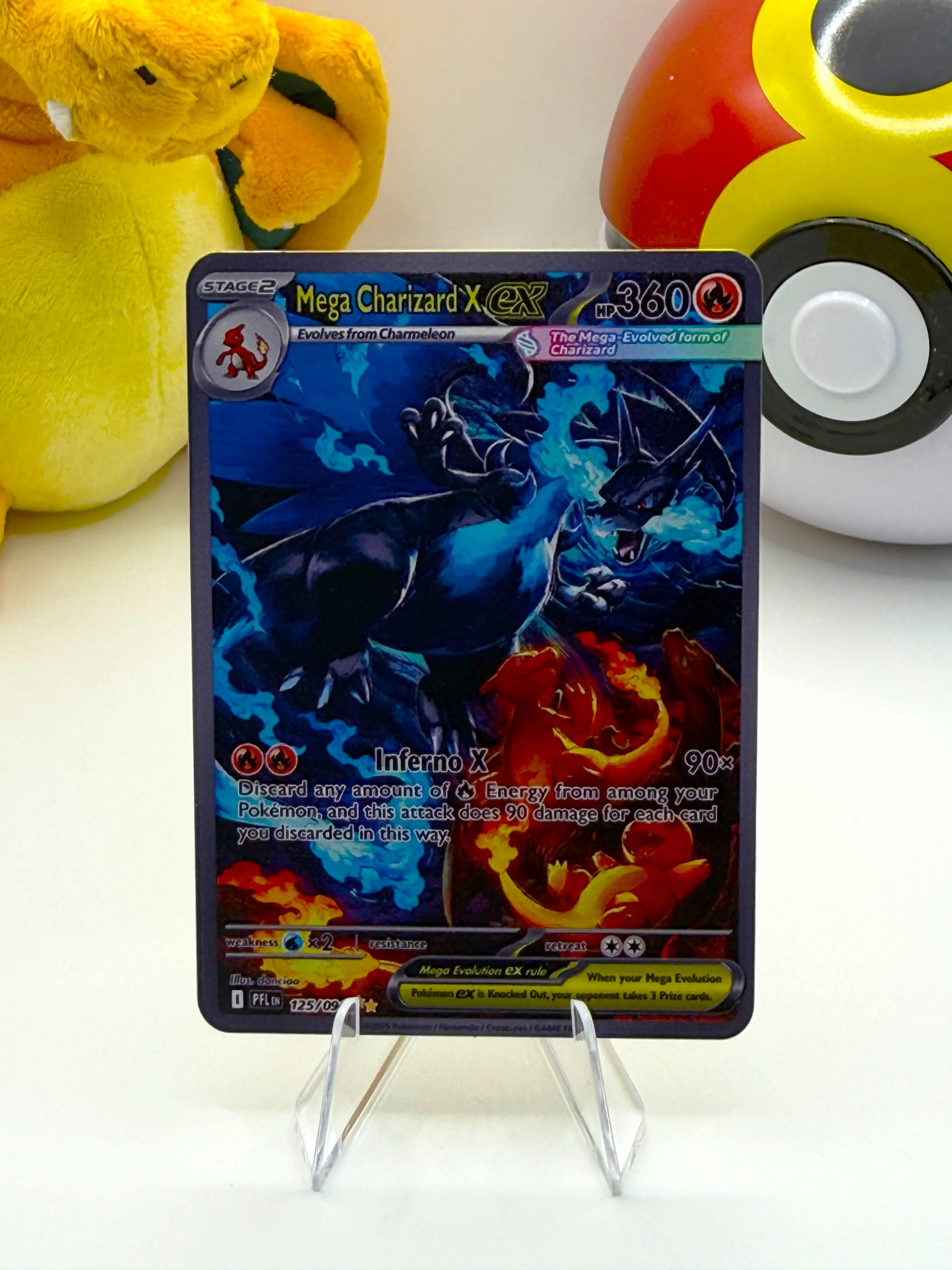 Mega Charizard X EX 125/094 Phantasmal Flames - Custom-Art Gold Metal Pokemon Card