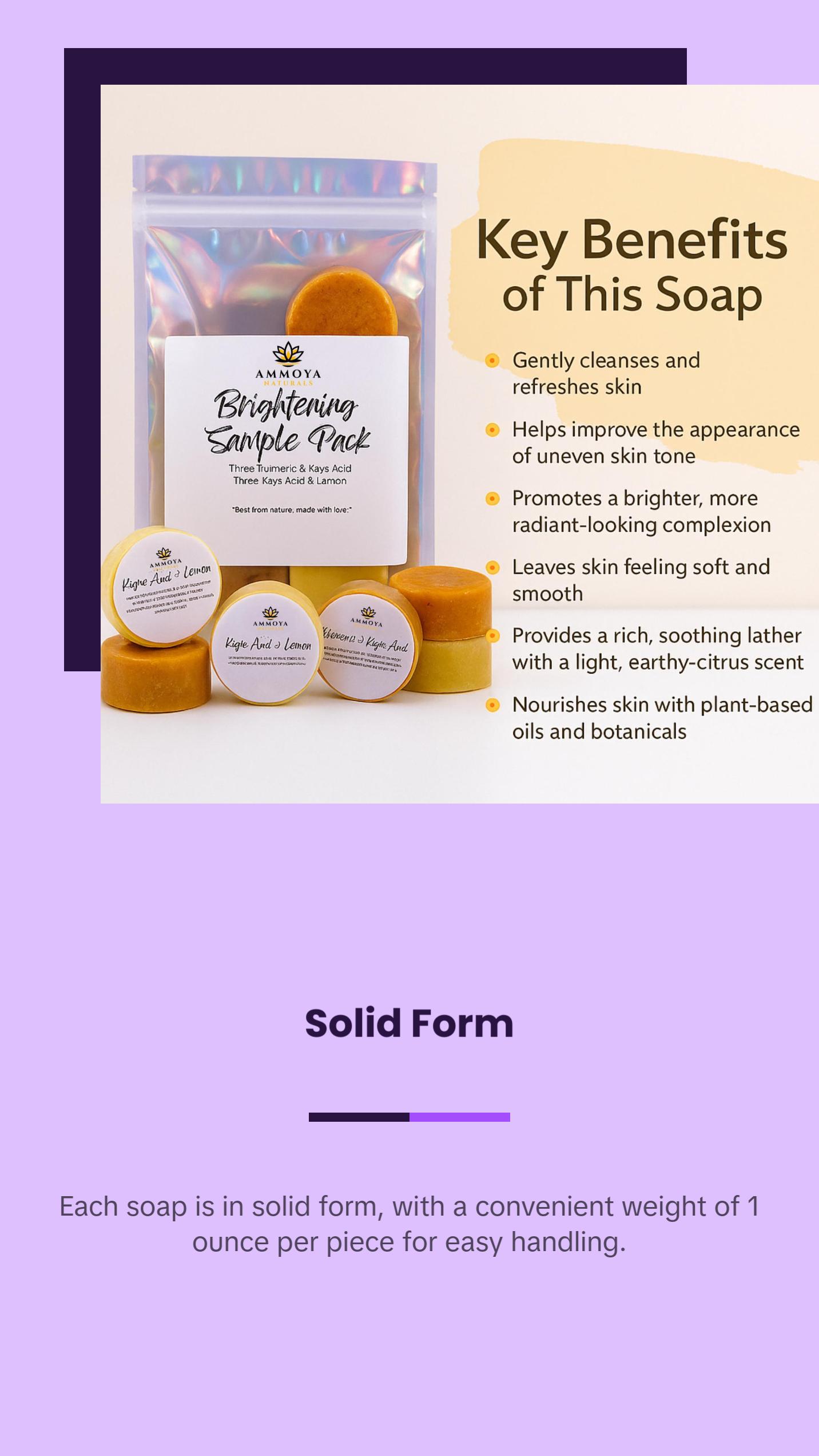 6 Piece Sample Soap Pack Skincare Face and Body Soap 6 Piece Sample Soap Pack Skincare Face and Body Soap