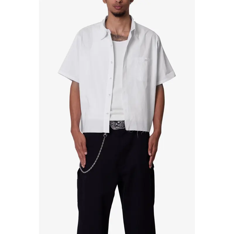 mnml Poplin Cropped S/S Shirt - White