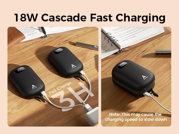 Aecooly Glow 01 Portable Magnetic Hand Warmer 10000mAh Rechargeable 2 Pack Magnetic combo 72 Heat Levels (104–140°F)  Fast Heating Gifts for Women & Men