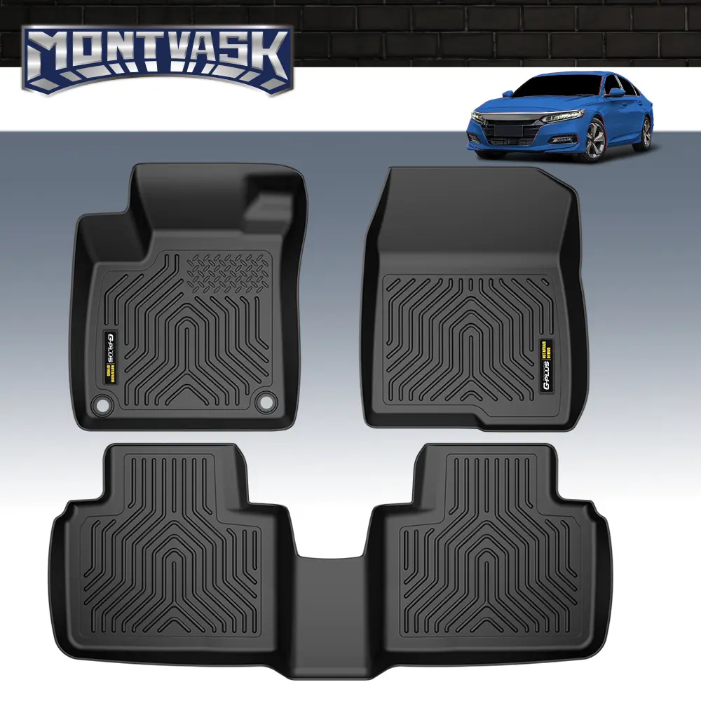 CROSSDESIGN TPE Car Floor Mats,Fit for 2008-2024 Accord 4-Door/2006-2025 Civic/11-25 OdysseyAll-Weather Waterproof Durable Protector Non-Slip Upgraded Version, Sedan Hatchback, Accord/Civic Car Interior Accessory, Protector Non-Slip Mats
