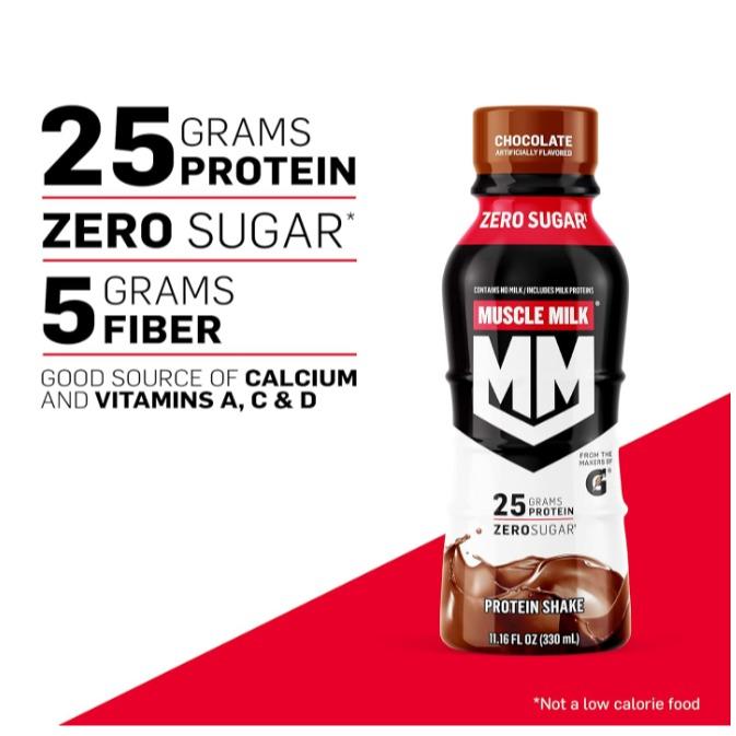 Genuine Protein Shake, Chocolate, 25g Protein, 11.16 Fl Oz (Pack of 12), Packaging May Vary