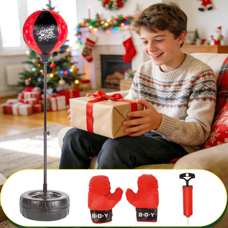 Adjustable Stand Punching Bag with Boxing Gloves - Fun and Safe Toy for Boys and Girls Ages 3+ - Ideal for Karate and Martial Arts Training