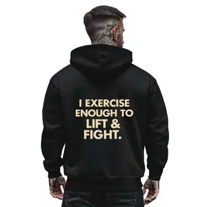 Physical & Personal Strength Hoodie – I Exercise Enough to Lift & Fight Print