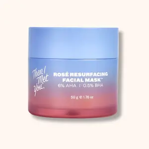Then I Met You - Rosé Resurfacing Facial Mask, Nourishing & Brightening Face Treatment with AHA, BHA & Resveratrol, Vegan & Clean Skincare, 1.76 oz