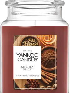 Yankee Candle Kitchen Spice, Holiday Scented Candle, 22oz Large Jar with up to 150 Hour Burn Time, Giftable