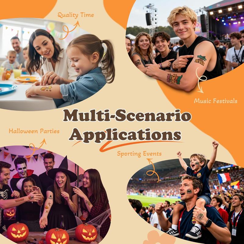 Phomemo DIY Temporary Tattoo Maker, TK32 Tattoo Maker for Kids & Adults, Create Custom Temporary Tattoos, DIY Tattoo Sticker Kit with 50 Papers & 8 Markers, Perfect for Parties, Events, Gifts & Creative Fun, Black