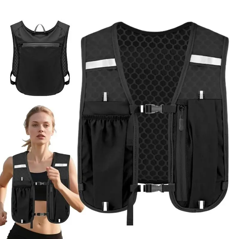 Lightweight Nylon Running & Cycling Vest with Reflective Chest Pocket, Durable Outdoor Athletic Jacket for Mountain, Long-Distance Running, Cycling, Athletic Gear