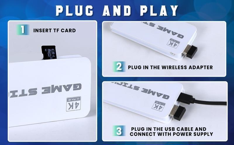 NEW Ultra HD Retro Game Console with 20,000+ Classic Games, Dual Wireless Controllers & Portable Emulator, Childhood Classic Game Stick NEW Ultra HD Retro Game Console with 20,000+ Classic Games, Dual Wireless Controllers & Portable Emulator, Childhood Classic Game Stick