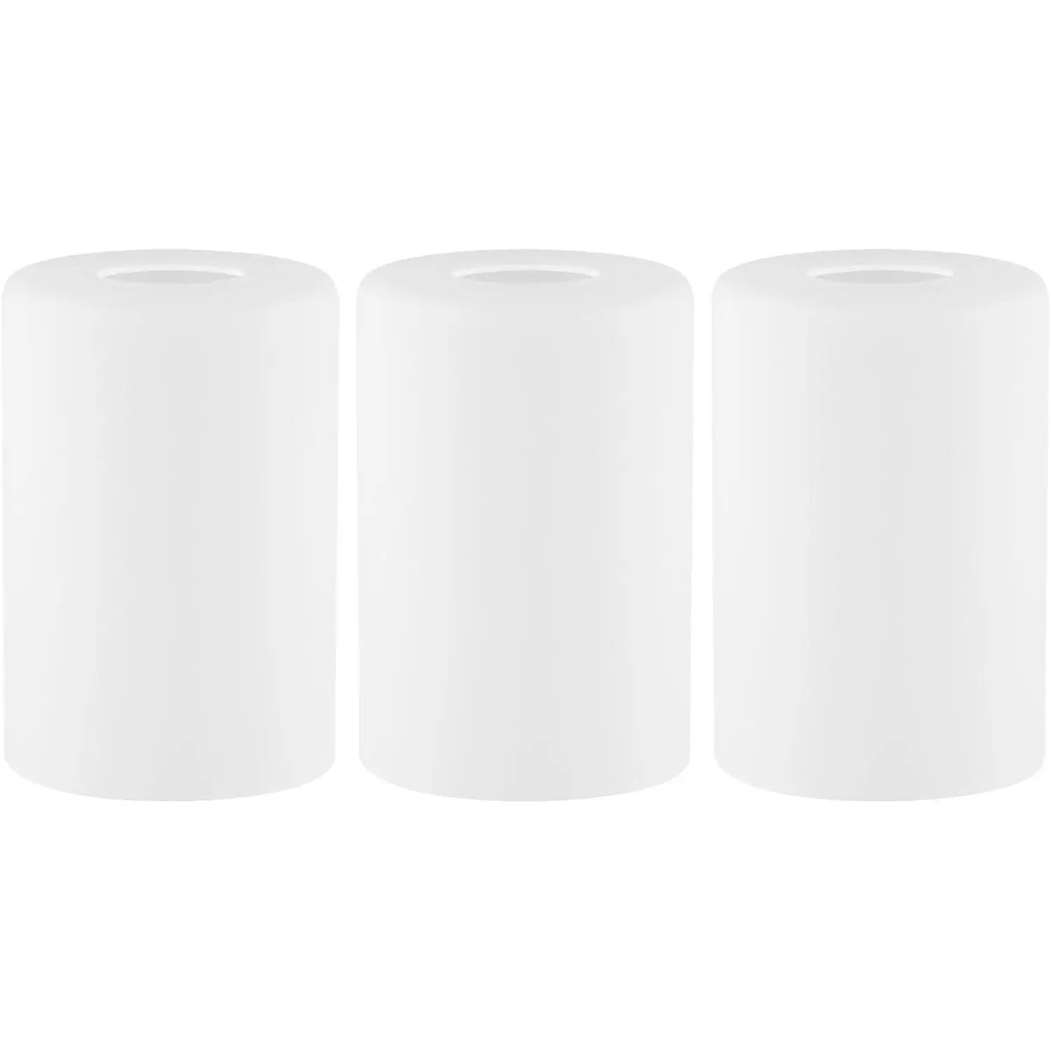 3 Pack Frosted Opal White Glass Lamp Shade, Lip-less Cylinder Glass Light Fixture Cover, Replacement Globe for Chandelier, Pendant, Vanity Light