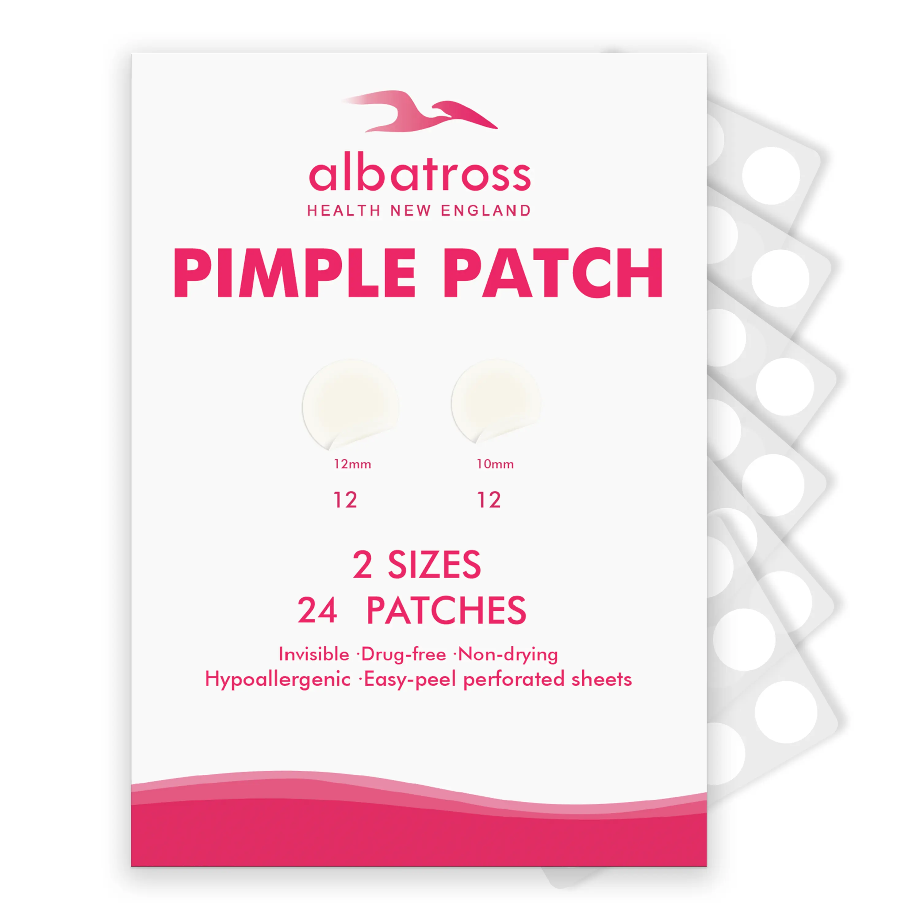 Gentle Hydrocolloid Anti-Acne Patches (24 Count) - Non-Toxic, UV-Sterilized, Transparent Selfcare Spot Treatment, Hypoallergenic, Works for Normal, Dry, or Oily Skin, Acne Prone Friendly