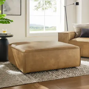Restore Vegan Leather Modular Ottoman in Toast