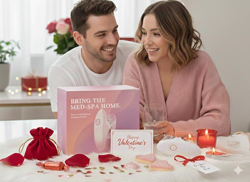 SunLuxy 3-in-1 Red Light Therapy & Cupping Suction Machine for Relaxation, Skin Rejuvenation, and Facial Firming – Perfect Valentine’s Day Gift – 3 Power Levels, Ergonomic Design, Type-C Charging