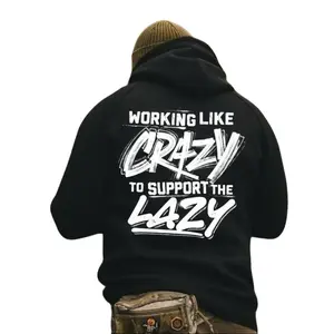 Men's Black Funny Sweatshirt Hoodie - Bold Graphic Pullover, Long Sleeve, Comfortable Casual Wear Menswear Top