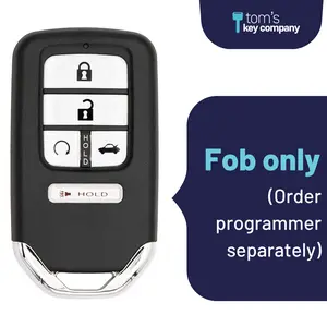 Brand New Aftermarket 5-Button Smart Key Fob with Lock, Unlock, Remote Start Hold, Trunk, Panic for Select Honda Vehicles (HONSK-5B-TRS-CWTW)