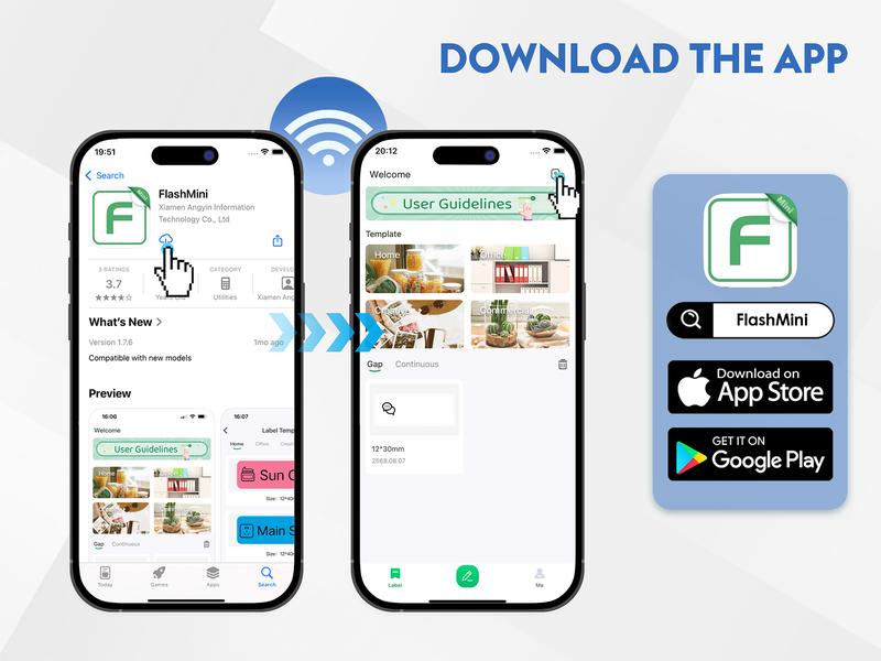 Mini Label Printer with Tape Bluetooth Maker Machine L12 Strap Wireless Printer for iOS & Android, Perfect for Home, Office Storage Boxes Organizing Inkless Printer DIY Barcode Name Price Sticker Study Note Desk Accessories File Organization