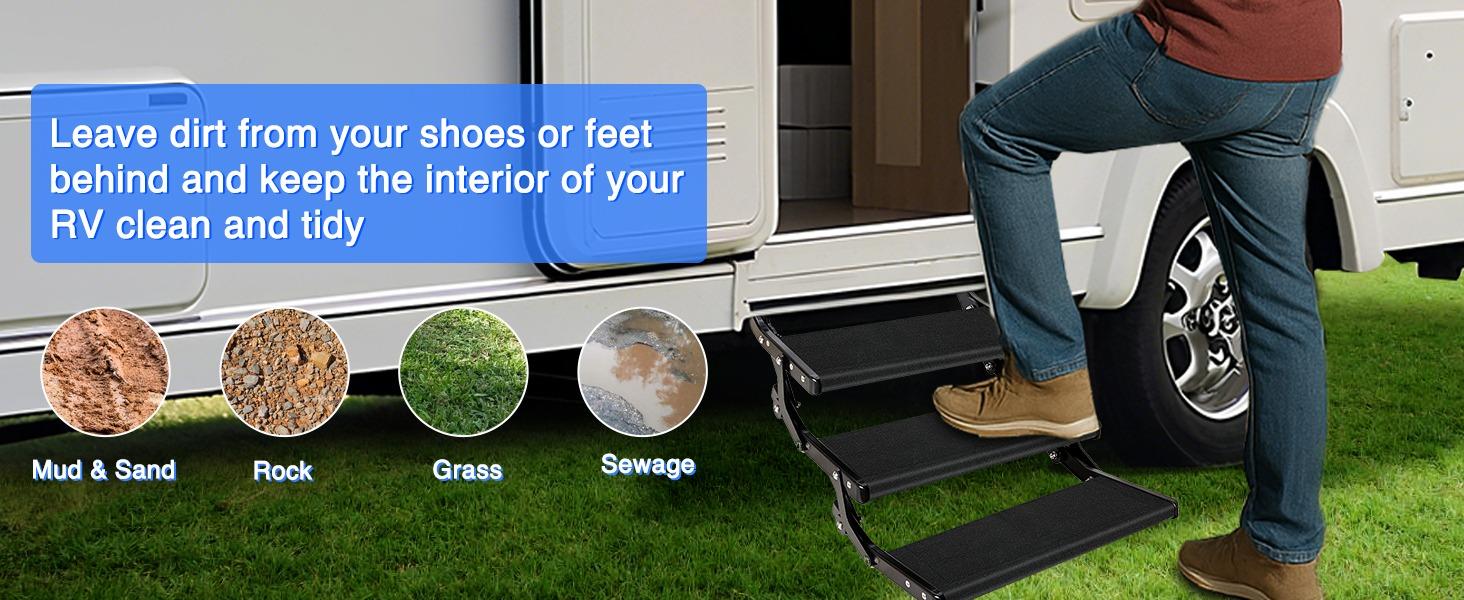 Nilight RV Step Covers 3 Pack 20 inch, Fits 8-10" Deep Camper Steps Adjustable Wrap Around RV Step Rug with Spring Works on Electrical & Manual RV Stairs Carpet for Camper Trailers Steps Outside,Black Nilight RV Step Covers 3 Pack 20 inch, Fits 8-10" Deep Camper Steps Adjustable Wrap Around RV Step Rug with Spring Works on Electrical & Manual RV Stairs Carpet for Camper Trailers Steps Outside,Black
