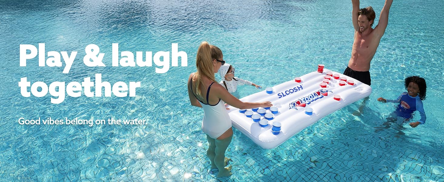 SLOOSH Pool Toys Games Set - Pong Toss Game Water Toys for Adults Kids Family Games, Inflatable Floats Lounge Raft Floating Swimming Pool Accessories 6x3 FT Table with 10 Pong Balls for Parties 4th of July SLOOSH Pool Toys Games Set - Pong Toss Game Water Toys for Adults Kids Family Games, Inflatable Floats Lounge Raft Floating Swimming Pool Accessories 6x3 FT Table with 10 Pong Balls for Parties 4th of July