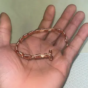 Handwrapped Copper Bracelet Cuff – Grounding, Energy Protection, EMF Shielding Healing Jewelry